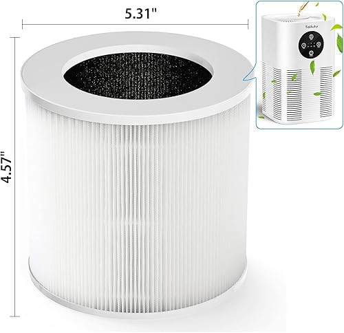 Miniatura 2 de Tailulu Filtro de repuesto HQZZ-60, filtro de repuesto HEPA 3 en 1 compatible con purificador de aire VEWIOR A1, VEWIOR HQSC-50, HQKJ-80, AMEEU