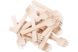 Gmark 4" Mini Wooden Spork - 100 ct