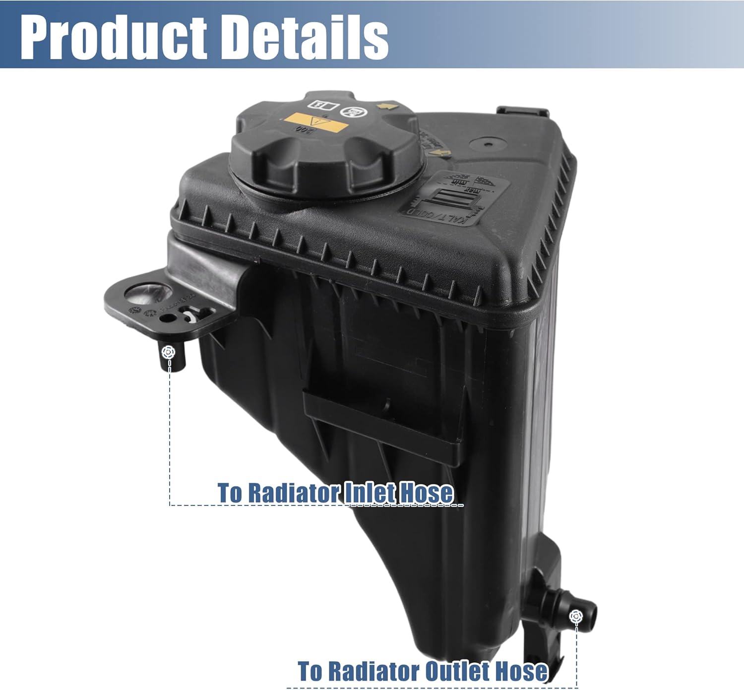 X AUTOHAUX Coolant Radiator Reservoir Tank 17137601948 Coolant Overflow Expansion Bottle with Cap and Sensor for BMW 550i E60 2011-2013 V8 4.4L