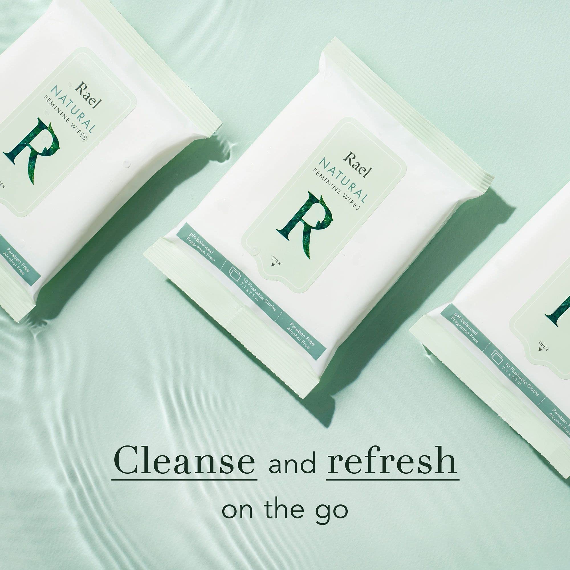 Rael Feminine Wipes with natural ingredients, use day or night
