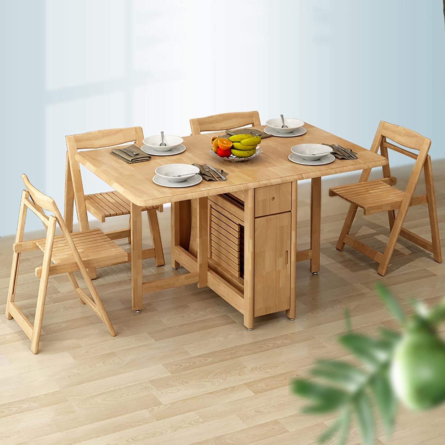 Space Saving Solid Wood Dining Table Set with Kuwait Ubuy