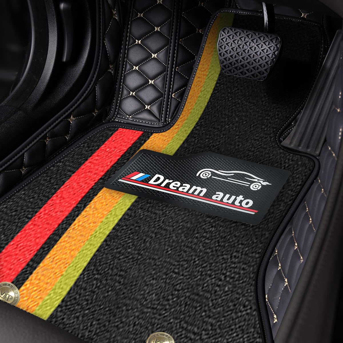 Cobear Alfombrillas de Coche Personalizadas para el 98% de los Modelos, alfombras de Cuero sintético de Doble Capa, Protectores Antideslizantes y Resistentes a Todo Tipo de climas Negro