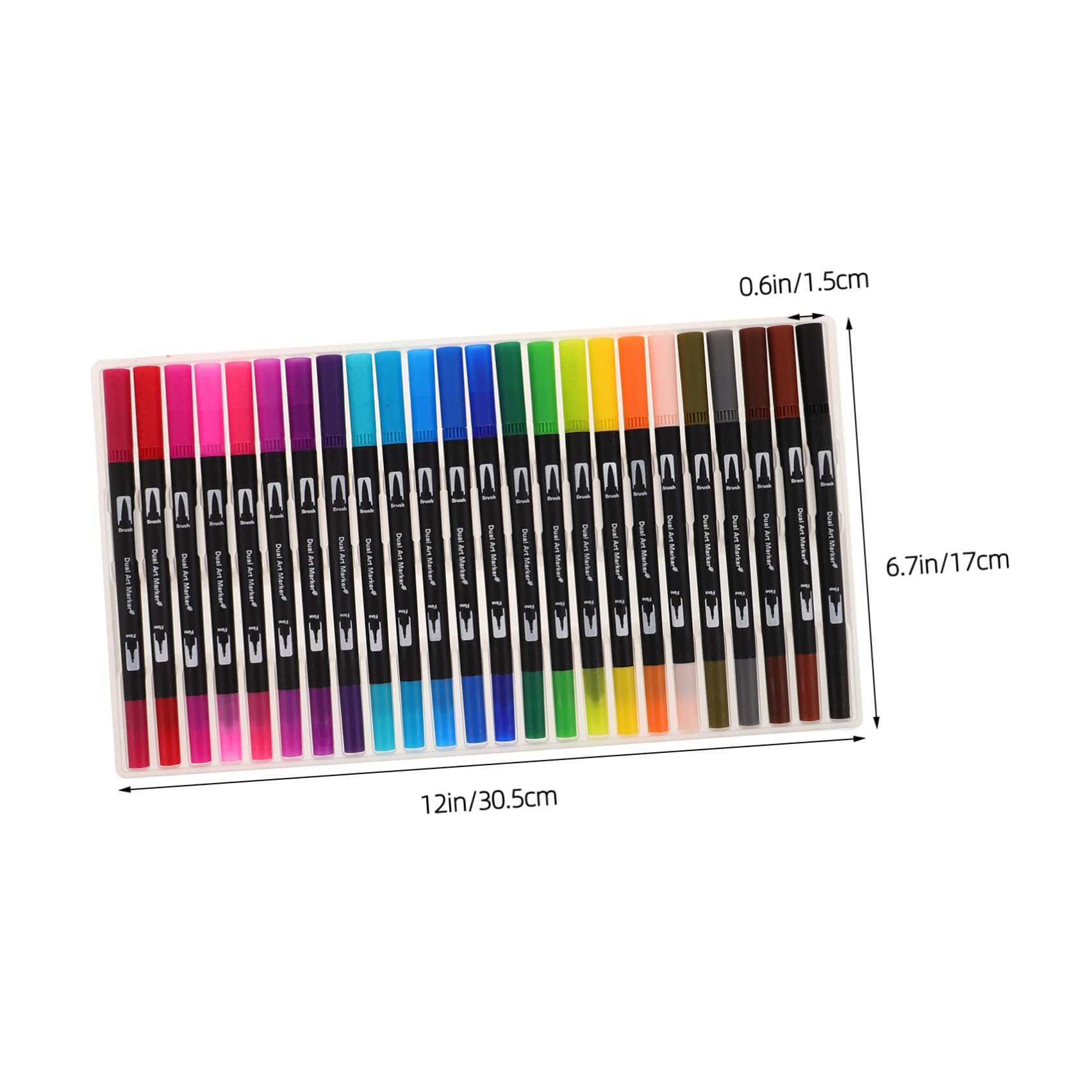 24stücke Pinselmarker Mit Doppelspitze Farben Wassermarker Für Malen Zeichnen Aquarell-illustrationsstift Mit Feiner Spitze Zum Konturieren Und Ausmalen