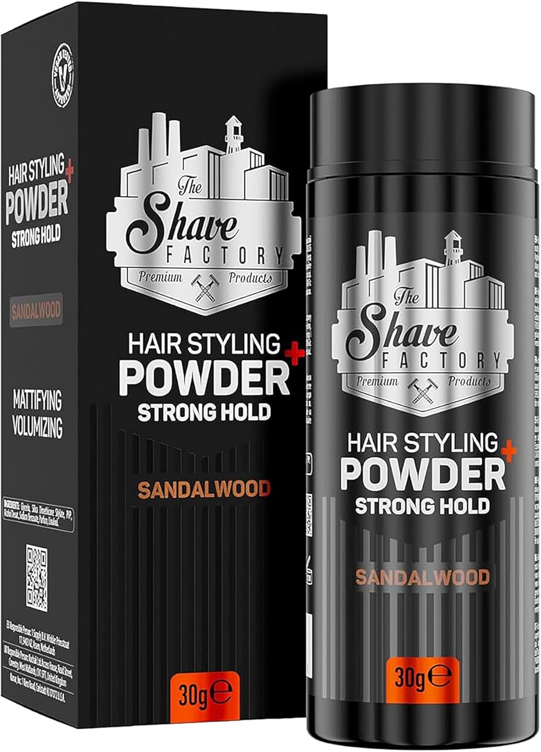 The Shave Factory Haarstylingpoeder Sandalwood 30g – Matterend en Volumegevend Poeder met Maximale Controle, Gebruiksgemak, Flexibel en Langdurig Fixerend Product voor Professionele Kappers