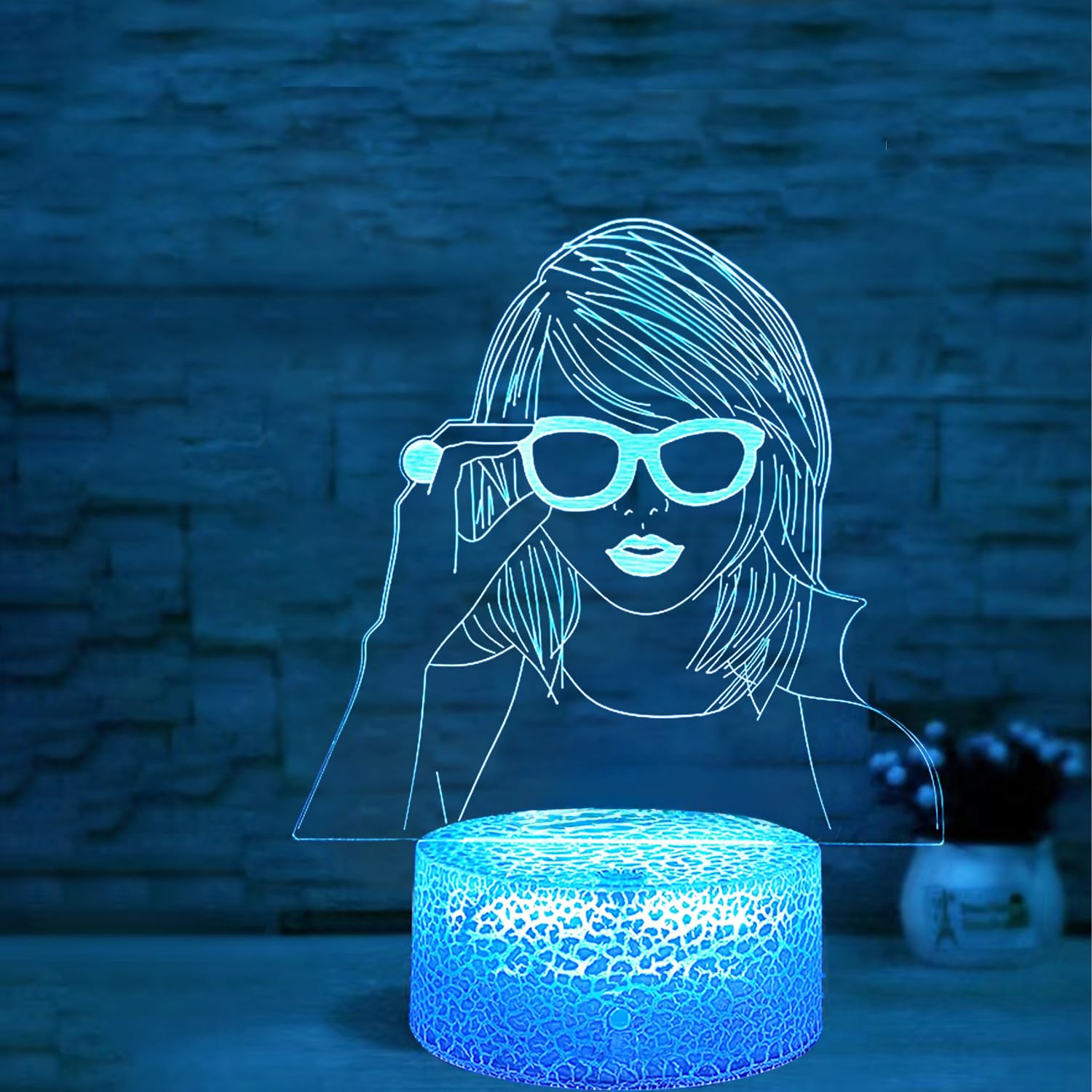 3D Night Light, Songstress 3D Lamp Illusion LED, 3D Illusion, 16 Colours Smart Touch, Dimmable Visual Stereoscopic Night Light, Great Gift for Kids