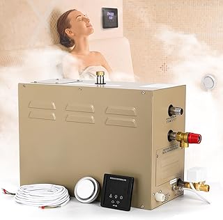 Hapyvergo Steam Shower Generator Kit 6KW for Bath Sauna SPA, Aromatherapy Steam Head, Self-draining System, LED Controller, 212CBFT/6m³Space