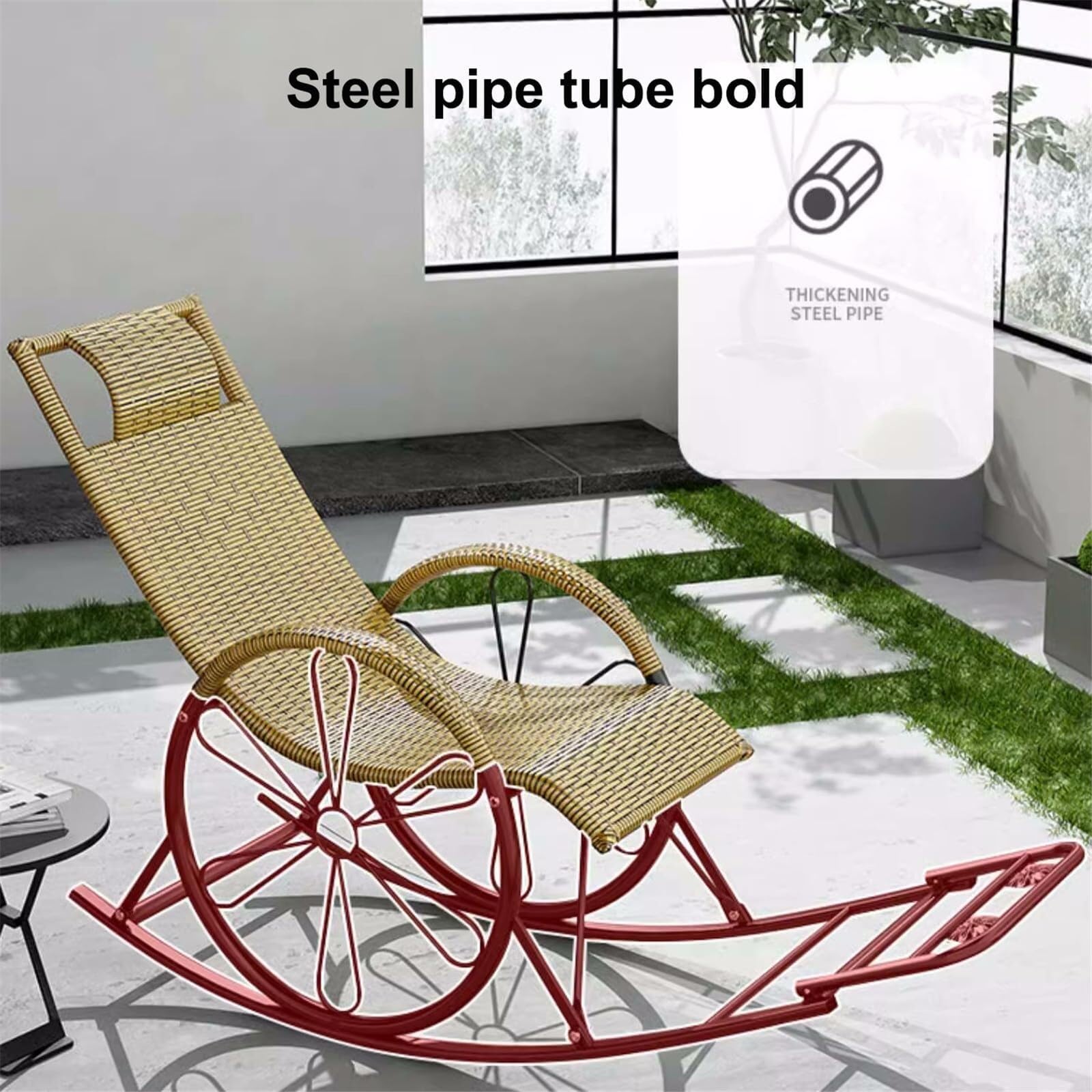 【展示品】ROCK CHAIR Bauhaus Chrome Rocker Rocking Chair Furniture Original