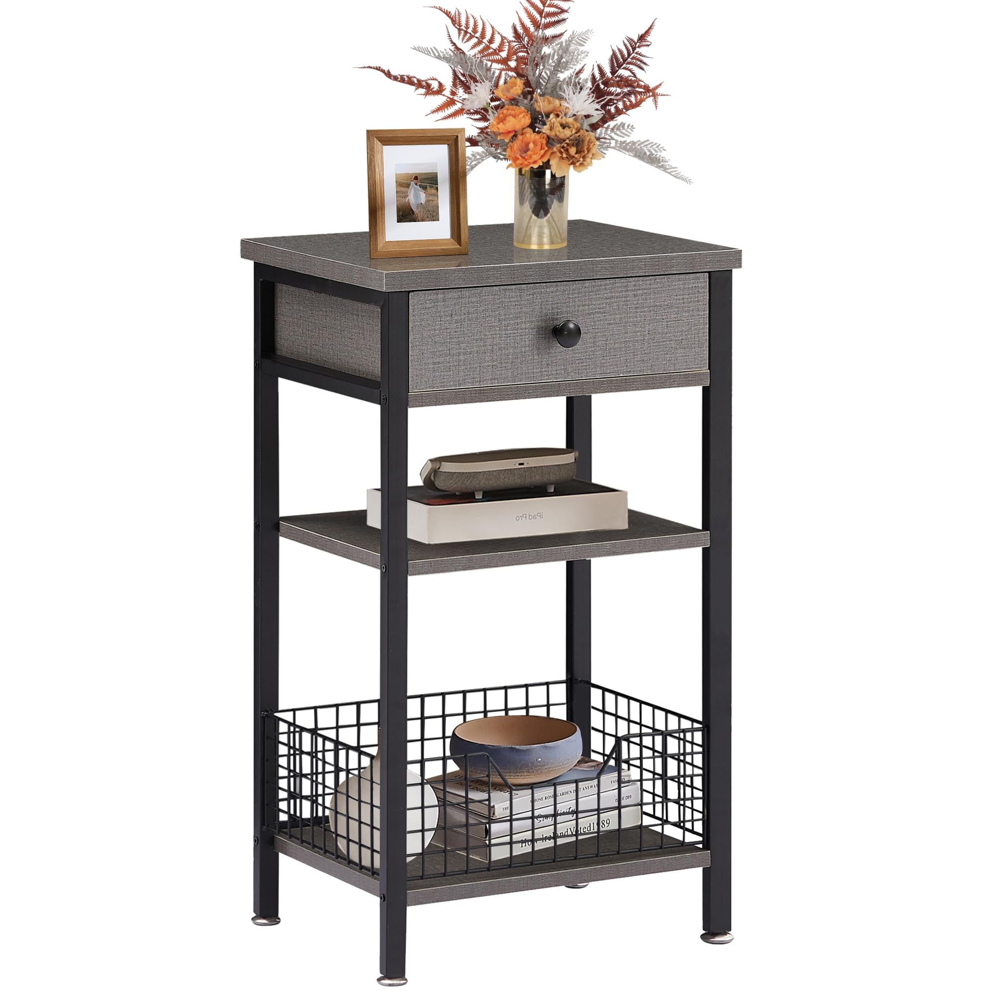 Snapklik.com : VECELO Tall End Side Tables 27 Inch Night Stand