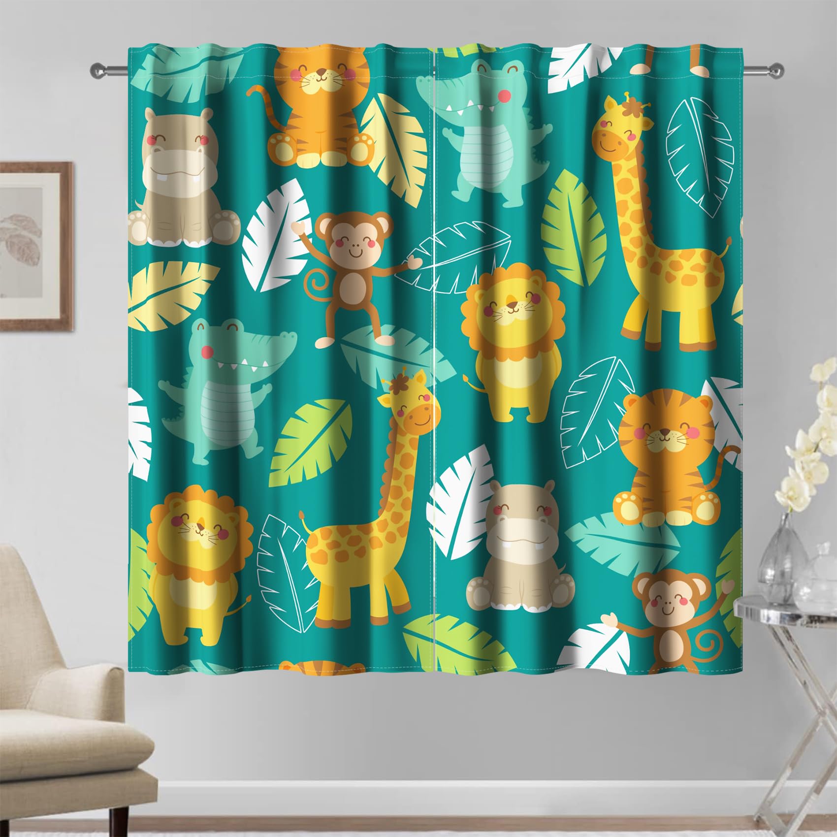 Kzzfqxb 107x160cm Kids Curtains 2 Panels