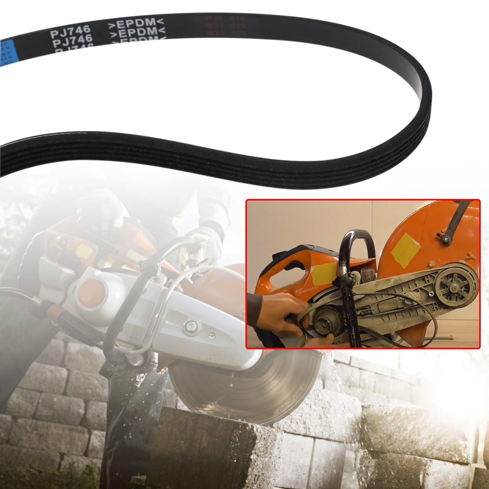 SG Store 2pcs Courroie D'Entraînement 5PJ746V Compatible Stihl TS410 - Remplace 9490-000-7901