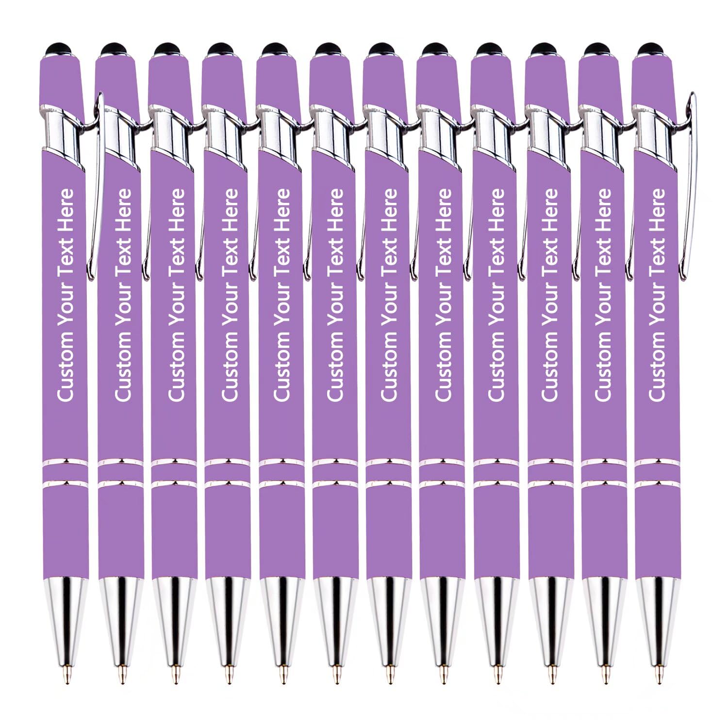 TAISGONGBY Personalised Pen Custom Engraving Pen with Stylus Nib Ballpoint Pen with Text Name Message Business Graduation Anniversary 120 Pack
