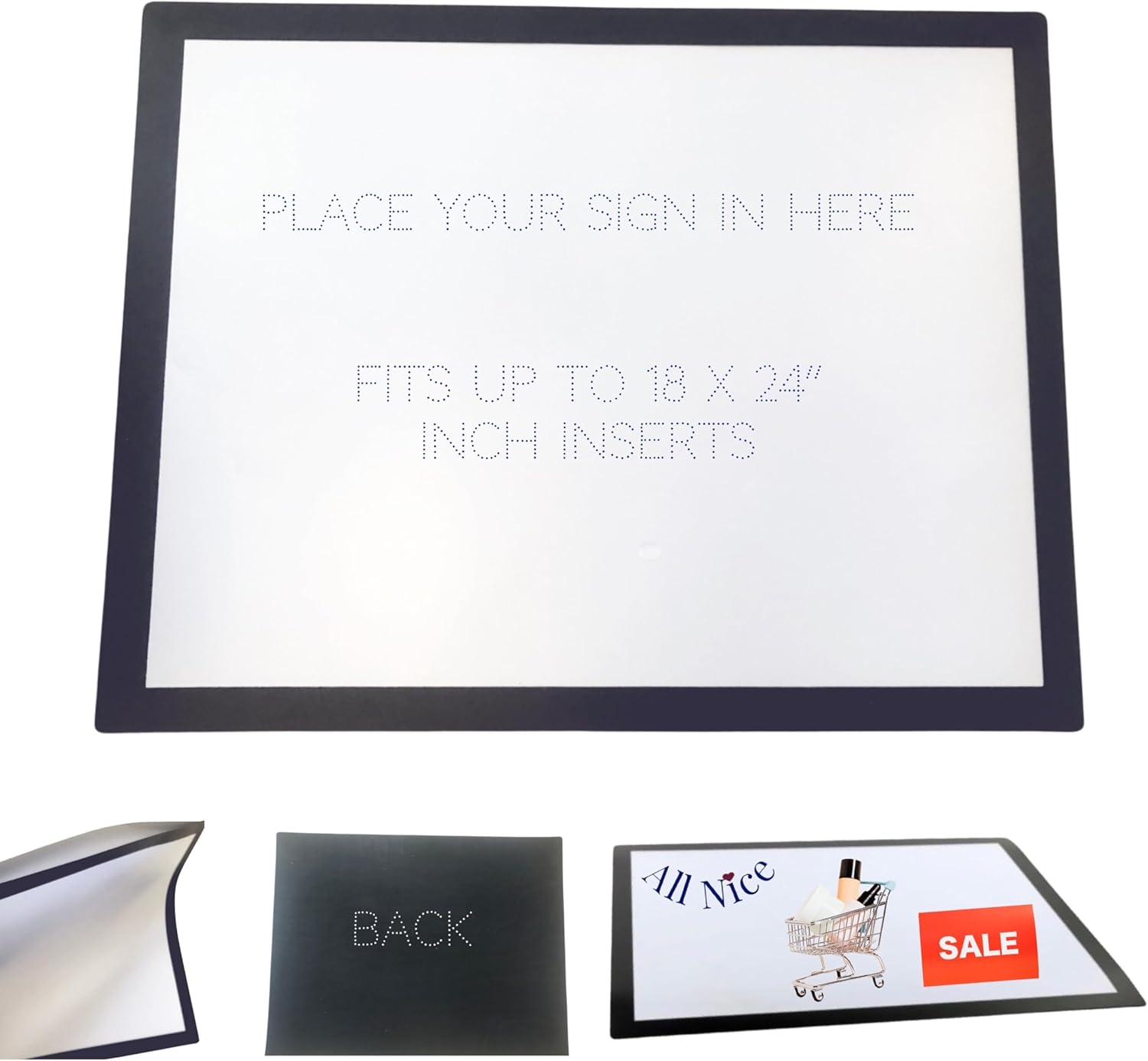 Extra Large Countertop Mat Sign Holder 18" x 24" Clear Window Insert