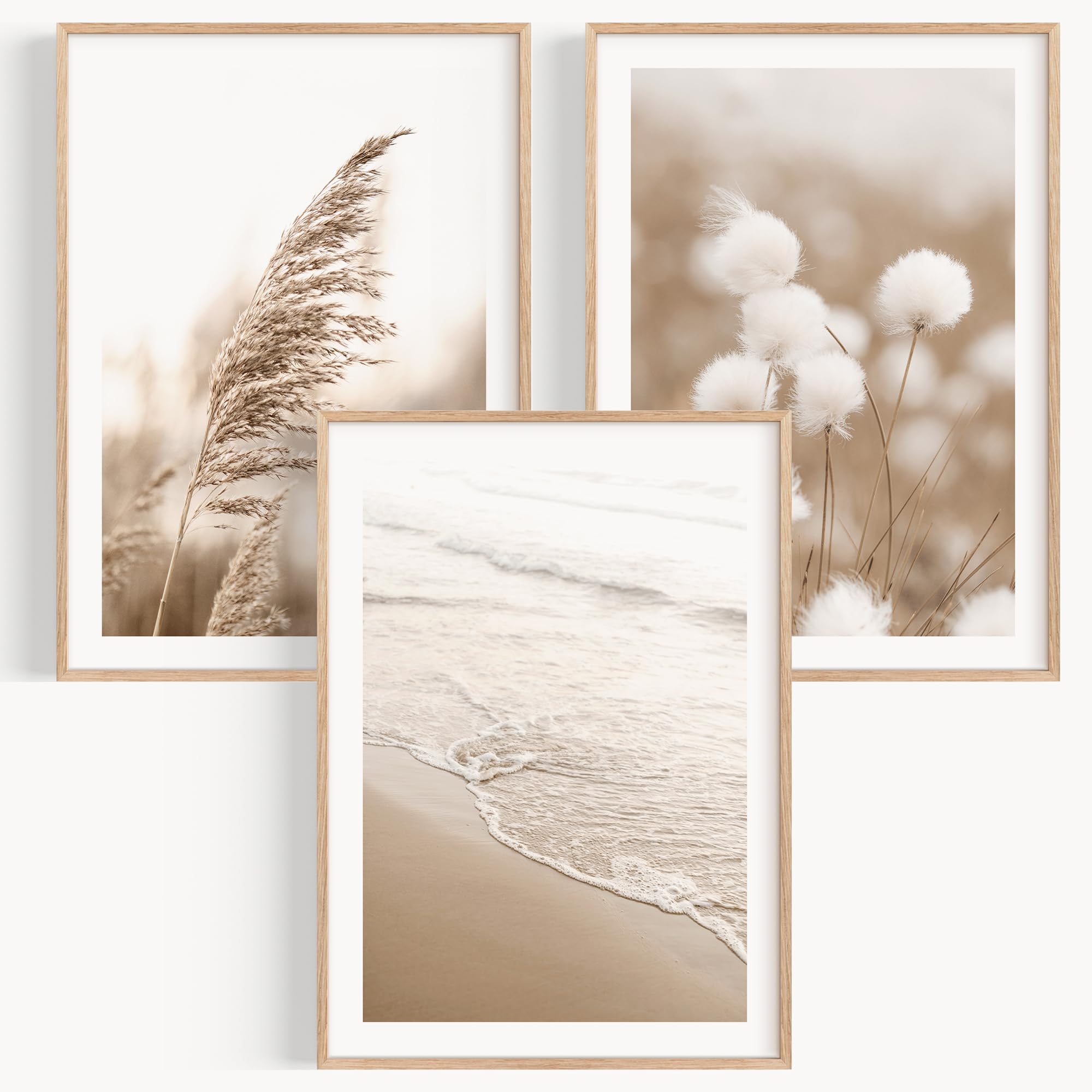 OHBIMBA® Set De 3 Laminas Decorativas Pared Cuadros Decoracion Salon Modernos - Posters Para Pared Cuadros Decorativos Decoracion Pared - Lienzos Decorativos Tamaño 30 X 40 cm - Colección Playa