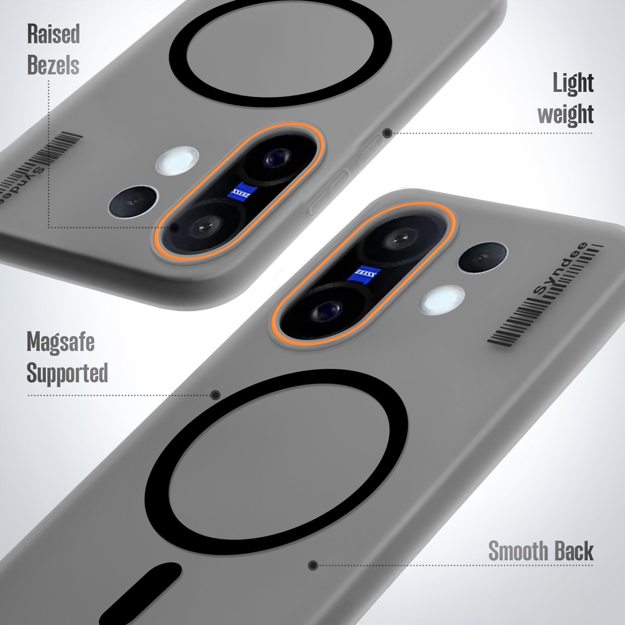 DL3 Mobilak Case Back Cover for Honor 200 5G, Sleek Frosted Translucent Back Only Compatible with Wireless Magnetic Accessories | Anti-Scratch Shockproof Phone Case (Black)