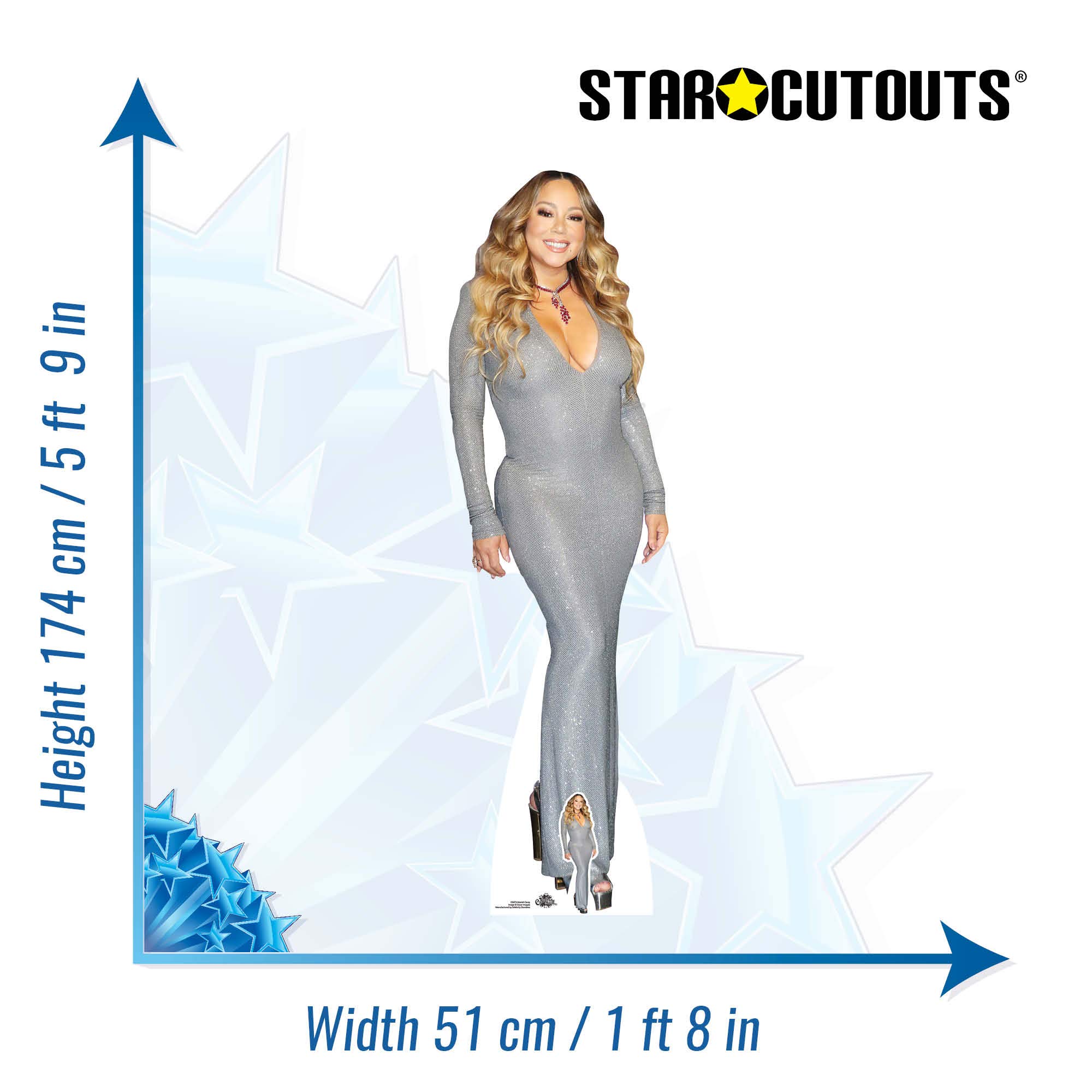 Silhouette En Carton Mariah Carey – Grandeur Nature (jusqu’à 190 Cm) – Haute Définition – Idéale Pour Décoration, événement Ou Cadeau Fan