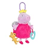 Kids Preferred Peppa Pig Activity Toy - 8.5 Inches, Fairy Wings, Heart Teether, On-The-Go Clip, Sensory Toy, Rattle, Crinkle, Ages 0 Months Up
