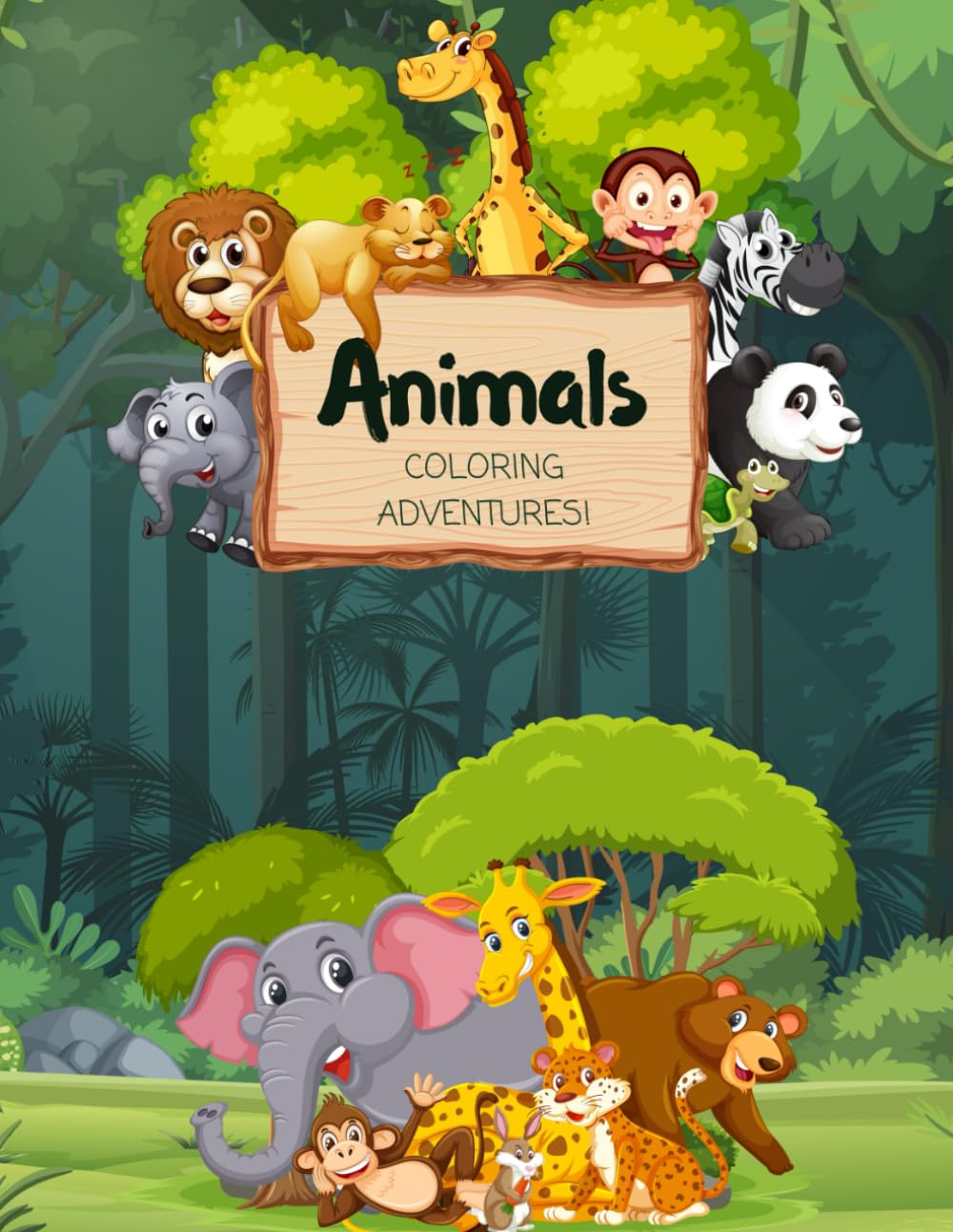 ANIMAL COLORING ADVENTURE: Fun & Easy Animal Coloring Pages for Kids Ages 3–6