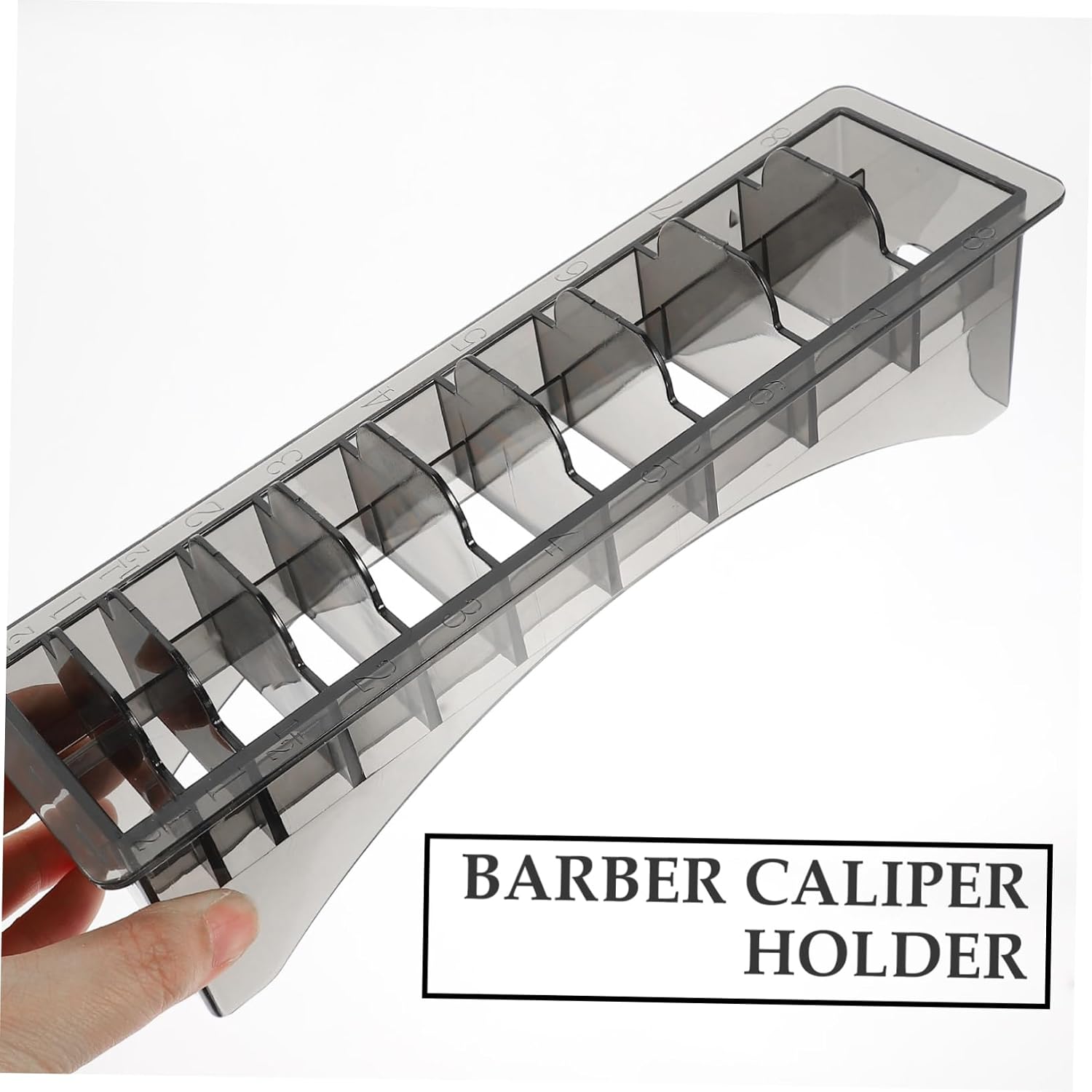 Ipetboom Hair Clipper Comb Storage Box Organizer for Barber Accessories Guide Comb Holder for Hair Styling Tools Transparent Slots