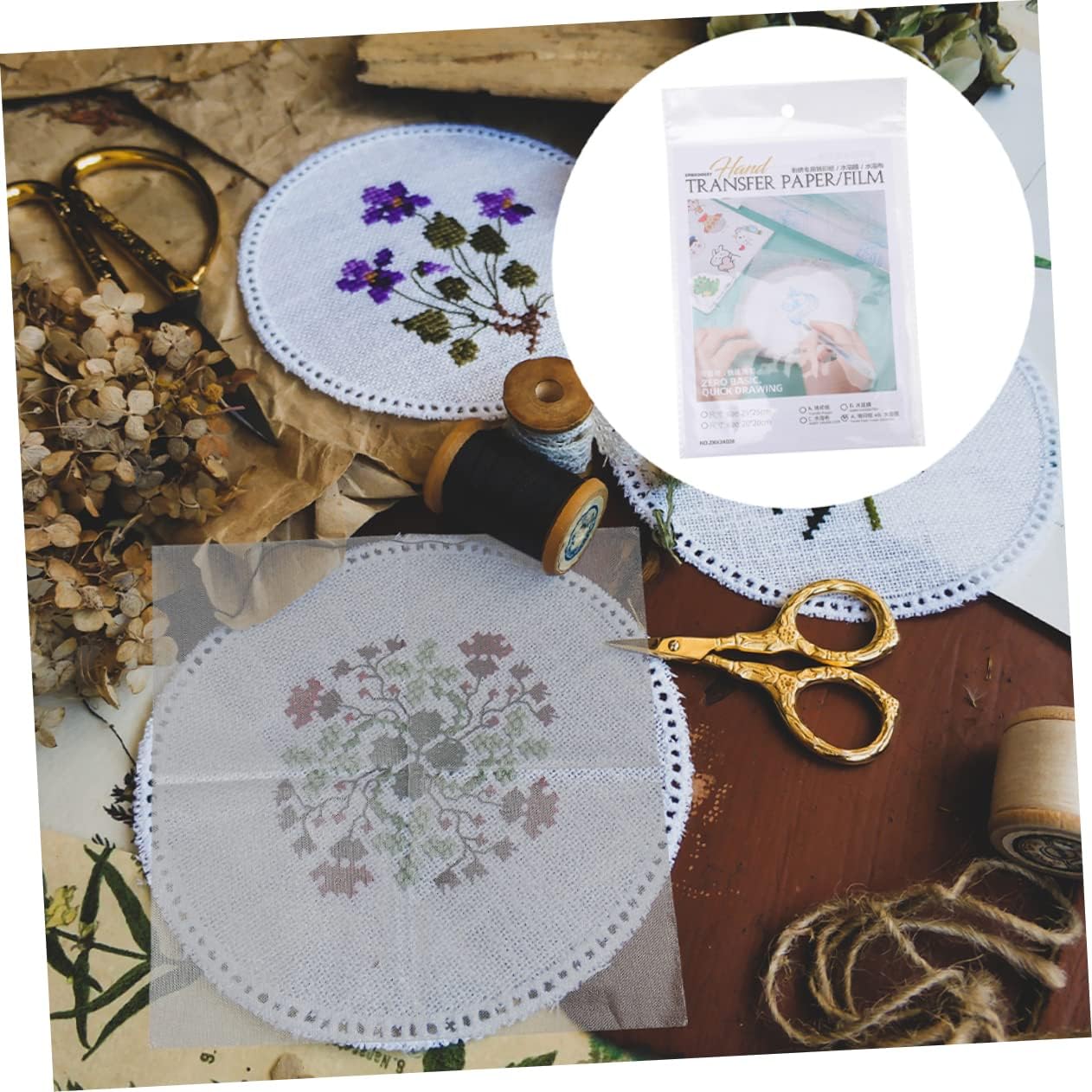 GARIOUANS Water Soluble Film Embroidery Transfer Paper DIY Sewing Supplies for Fabrics T-Shirts Hats and More Easy to Use Wash Away Stabilizer for Craft Enthusiasts