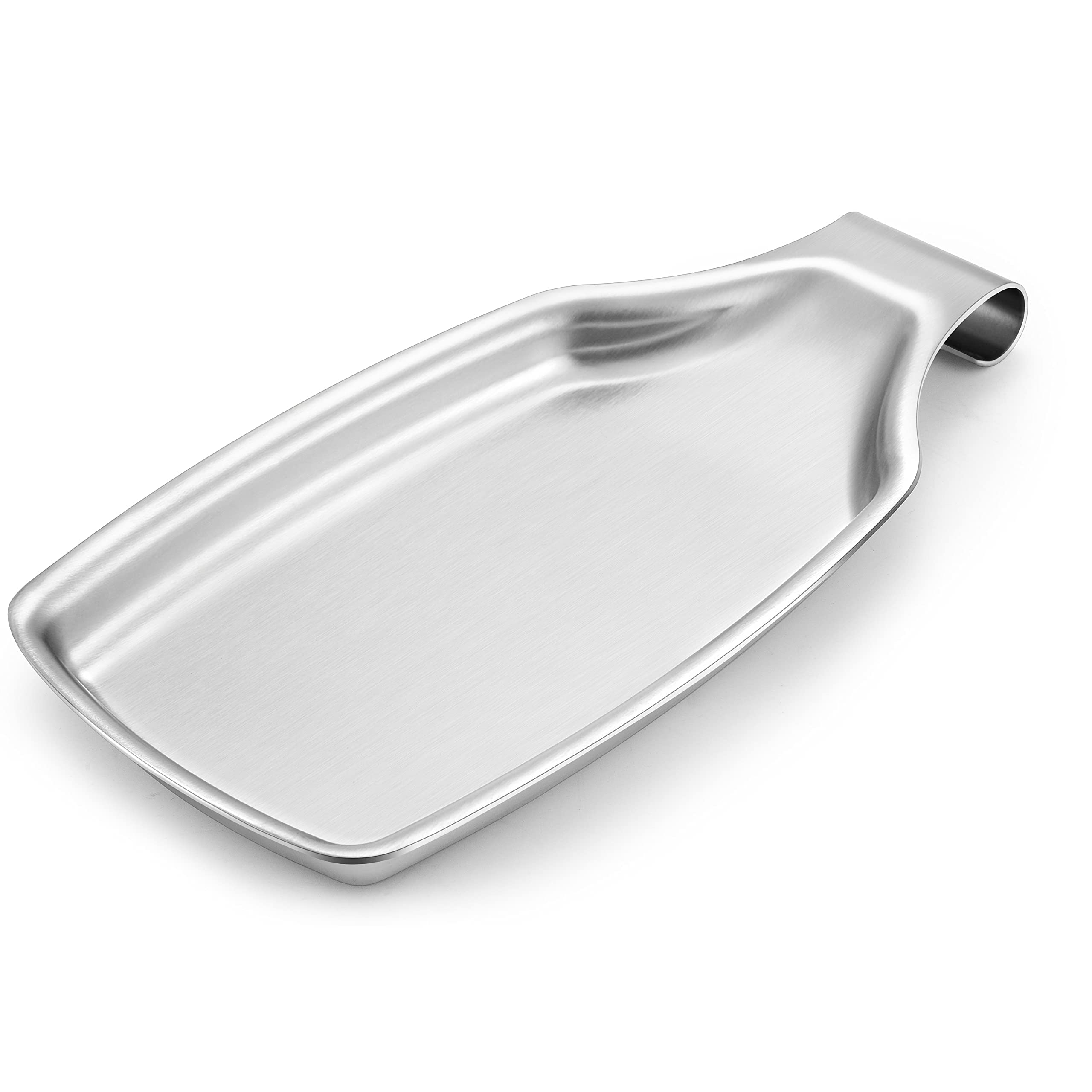 SYOSIStainless Steel Spoon Rest Tray for Kitchen, , Large Cooking Utensil Spatula Ladle Holder with Square Bottom, Kitchen Accessories for Kitchen Countertop, Heavy Duty