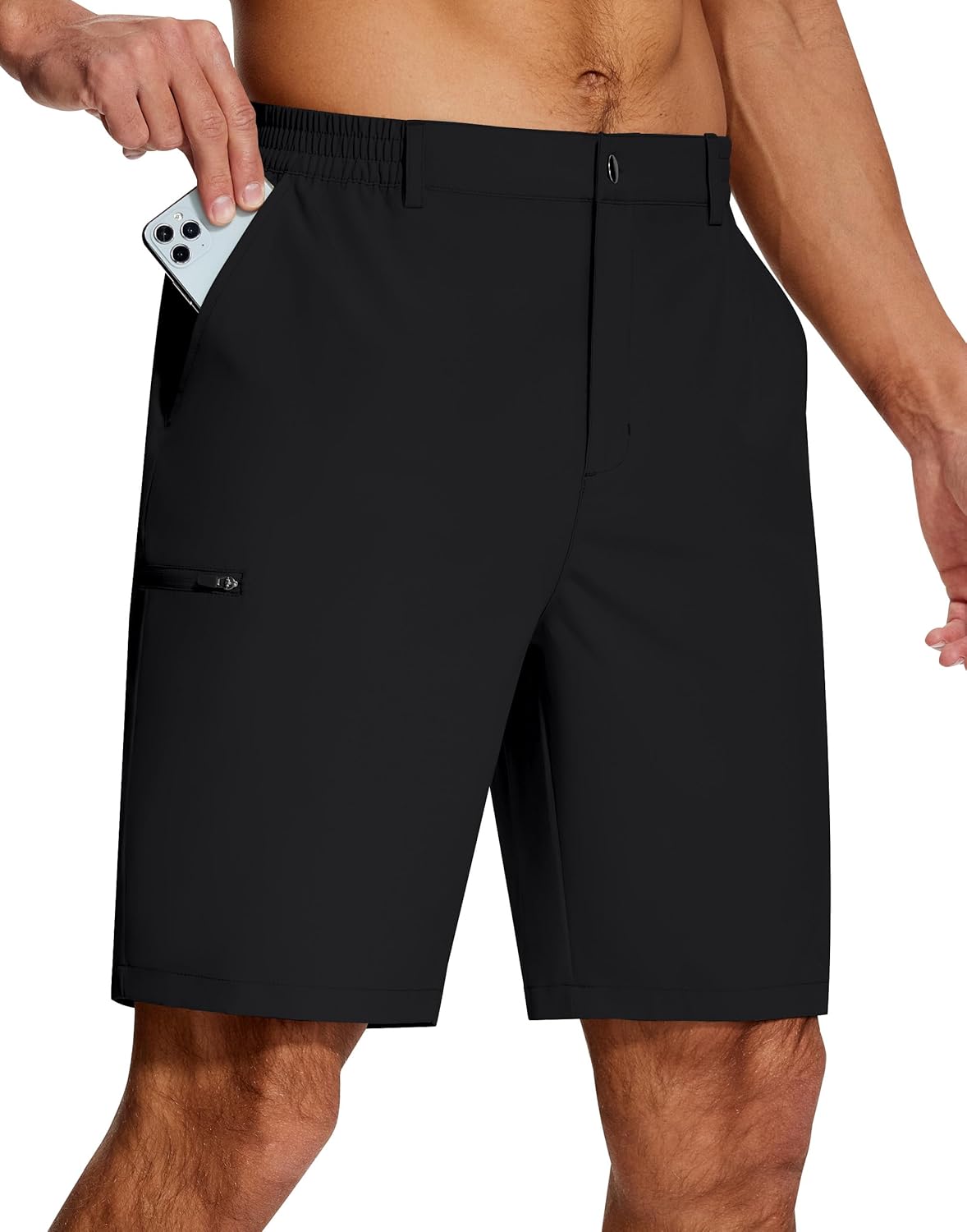 Mens Golf Dress Shorts Stretch Dry Fit 6 Pockets 9 Inch Inseam Lightweight Breathable for Hiking Casual Work