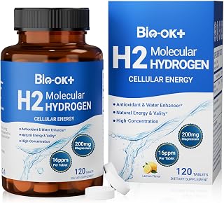 BioH2 Hydrogen Tablets - High Potency Molecular Hydrogen for Antioxidant Support & Energy - Detox Hydration for Athletes & Daily Wellness - 120 Count
