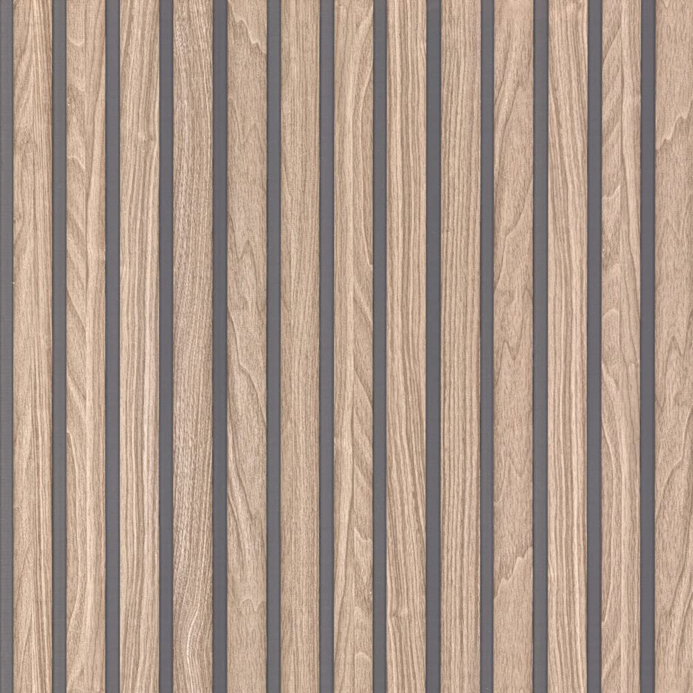 Wood Slat Vinyl Wallpaper Walnut Belgravia 2920 8014573029209