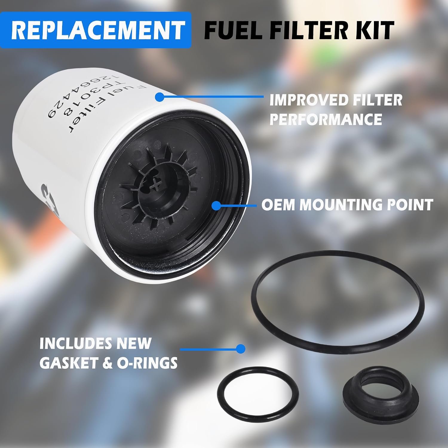 Fuel Filter 6.6 Duramax Diesel Fuel Filter TP3018 Compatible with 2001-2016 Chevy Express Silverado 2500HD 3500 HD/GMC Sierra Savana Replaces# TP3012 12664429 12633243