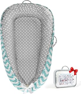 Baby Lounger - Baby Lounger for Newborn 0-24 Months, Breathable Pure Cotton Baby Nest Lounger Cover, Baby Registry Newborn Essentials Gifts, Portable Floor Tummy Time Lounger for Home & Travel