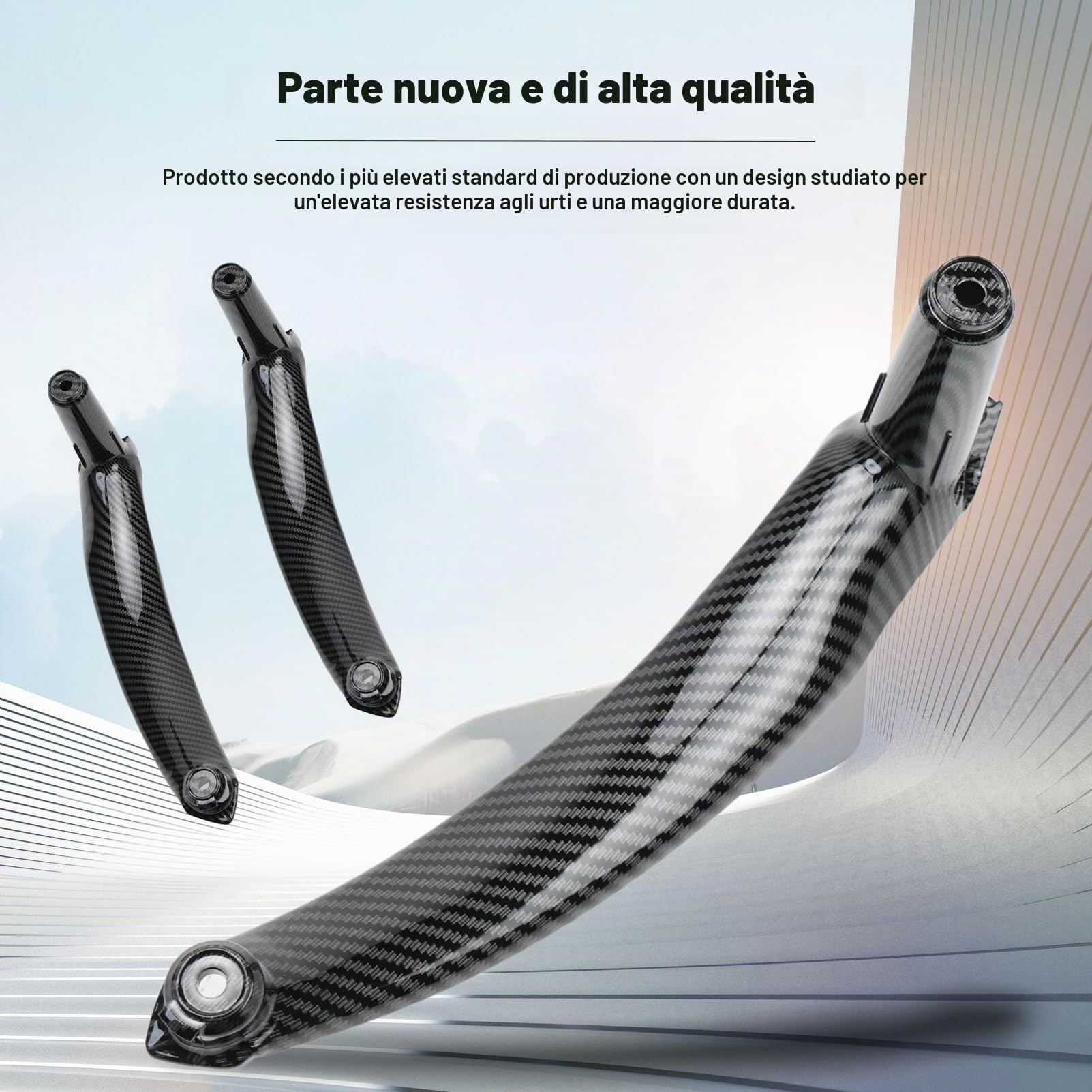 Auto Sinistra Destra in Fibra di Carbonio Interno Maniglia Copertura Trim per X5 E70 X6 E71 E72 Interno Anteriore Posteriore Sinistro Destro Maniglia Porta Interno Pannello Copertura