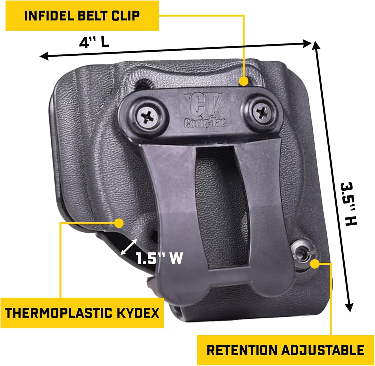 High Speed Gear – Dip Can Carrier, Kydex Dip Can Holster with 1.75" Infidel Belt Clip, Adjustable Retention