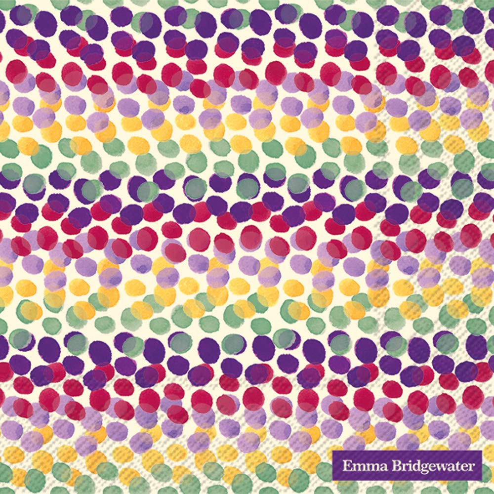 IHR 20-Count Lunch Paper Napkins, 6.5 x 6.5-Inches, Rainbow Dot Red — image 1