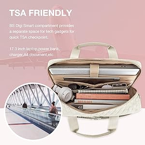 bagsmart Borsa per computer portatile da 15,6 pollici, borsa per computer portatile, borsa per ufficio, viaggi, affari, Colore: rosa., 17.3Inch