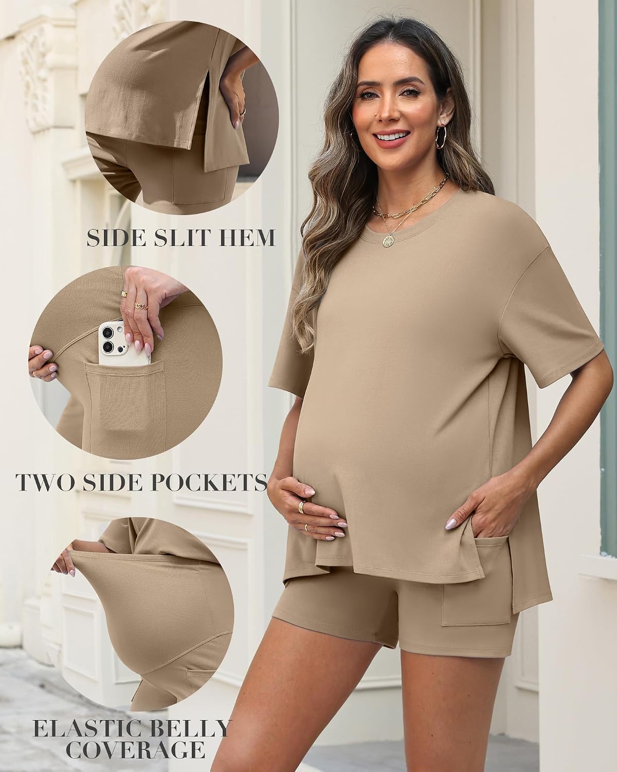 Charmo 2 Piece Short Sets for Women 2026 Summer Vacation Outfits Casual Lounge Set with Pockets