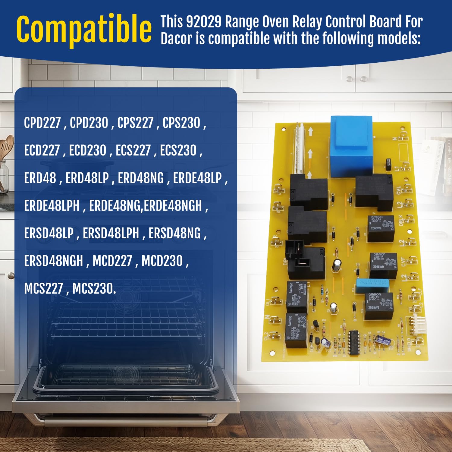 92029 Oven Relay Board for Dacor Ranges, Stoves - Oven Parts for Dacor - Range Oven Relay Board - Ovens Accessories
