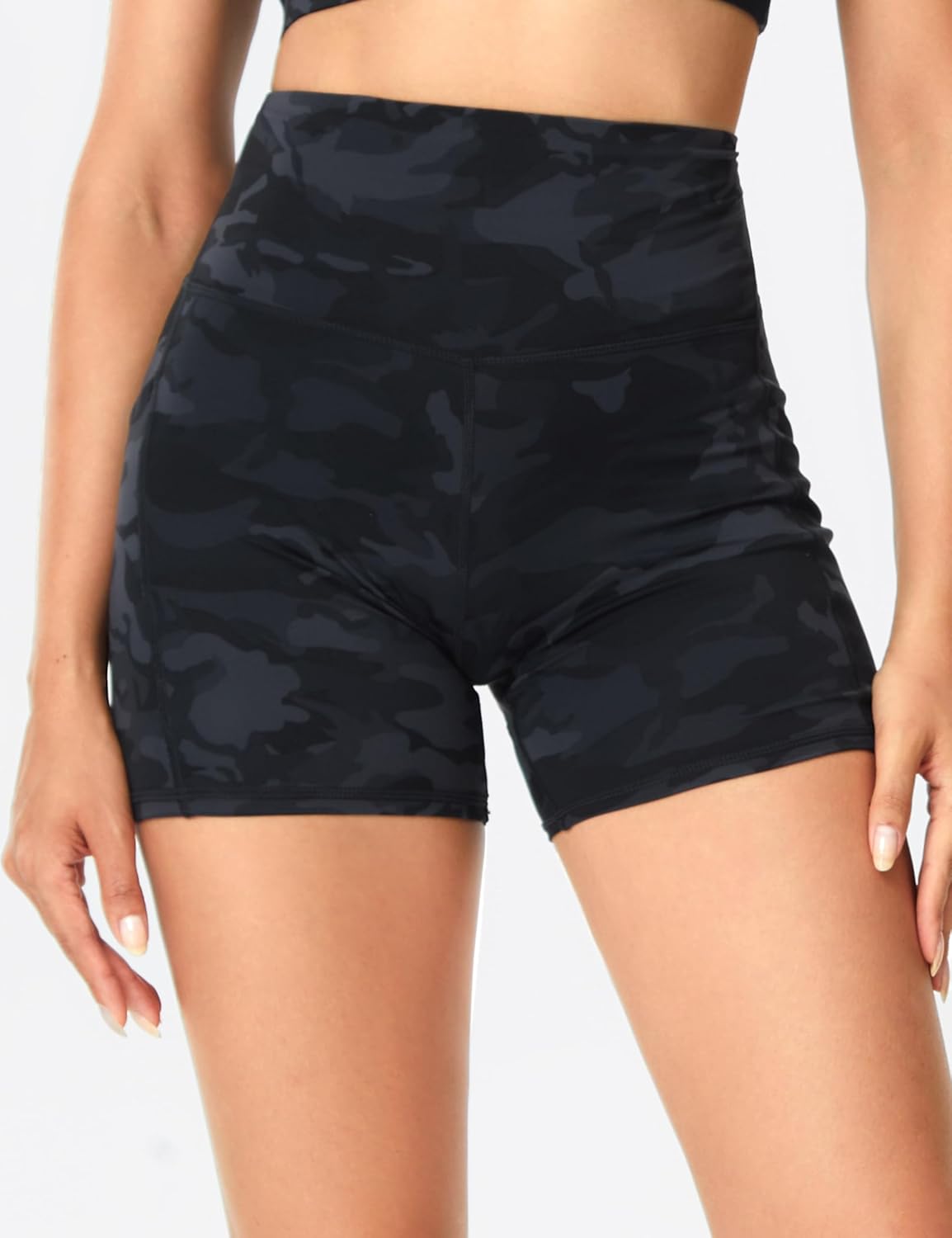 THE GYM PEOPLE Women's High Waist Yoga Shorts 5" Stretchy Tummy Control Biker Workout Running Short with Side Pockets - Image 7