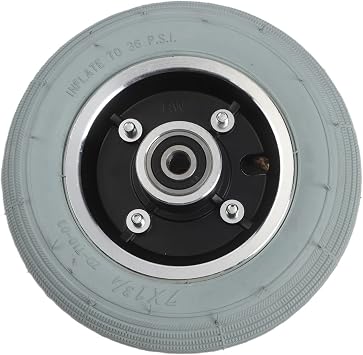 7-Inch Electric Wheelchair Front Wheel, 7x1.75 Gray Pneumatic Tire with Aluminum Alloy Rim for Most 7-Inch Forksblack 10mm
