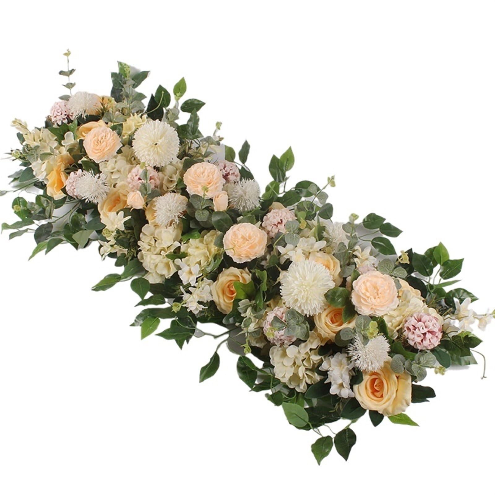YXINAER Flower Wall Panel 100CM DIY Wedding Flower Wall Arrangement Silk Peonie Rose Artificial Floral Row Decor Marriage Iron Arch Backdrop(Champagne)