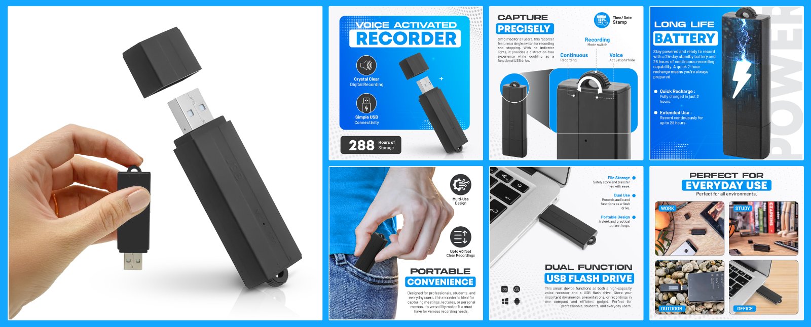 Digital USB-C Audio Recorder For Notes, Lectures, And Meetings - View #7