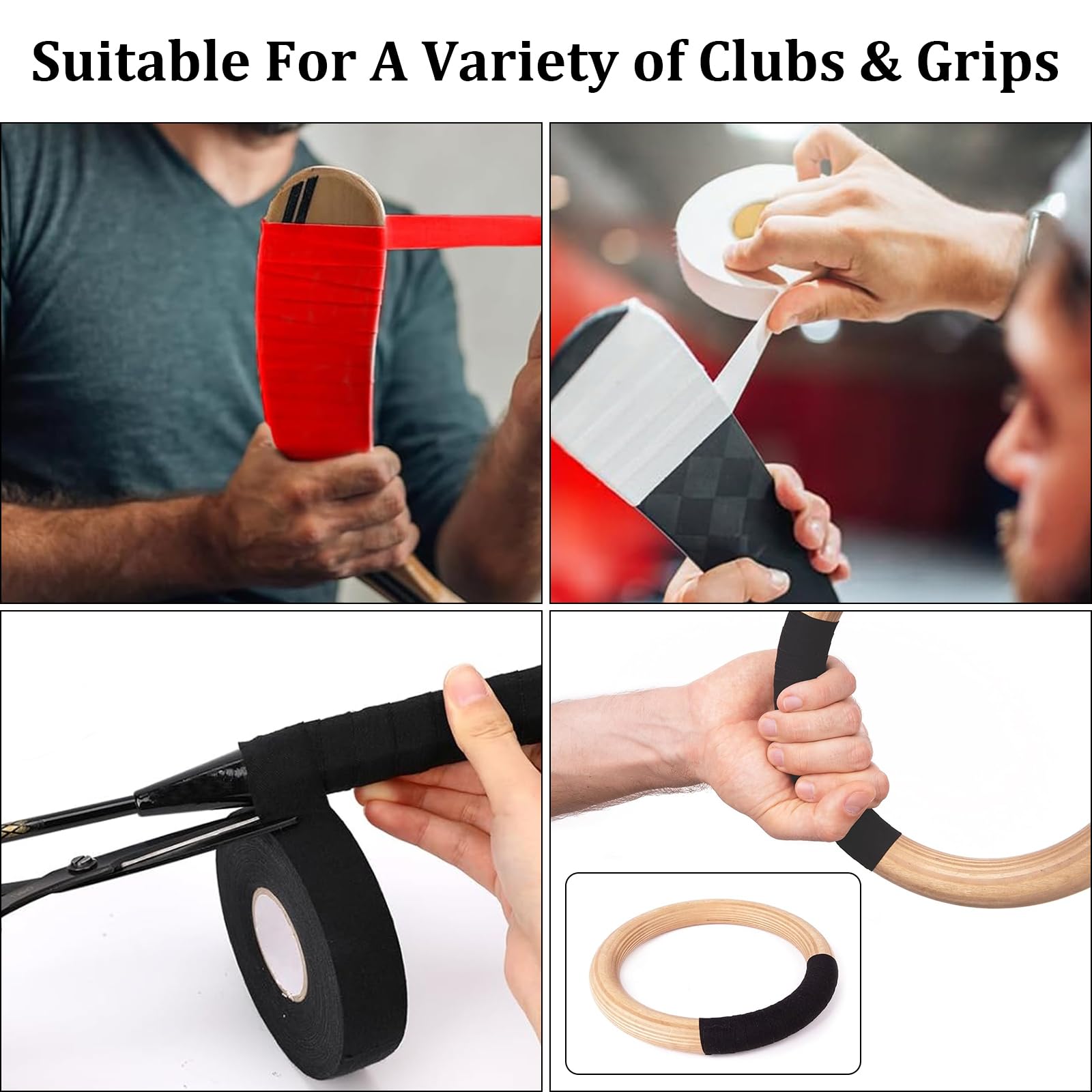 Nastro adesivo per hockey e hockey, antiscivolo, autoadesivo, per racchette da hockey, nastro antiscivolo, per impugnatura sportiva, per hockey su ghiaccio, per badminton Grip Skipping Rope, Golf Pole