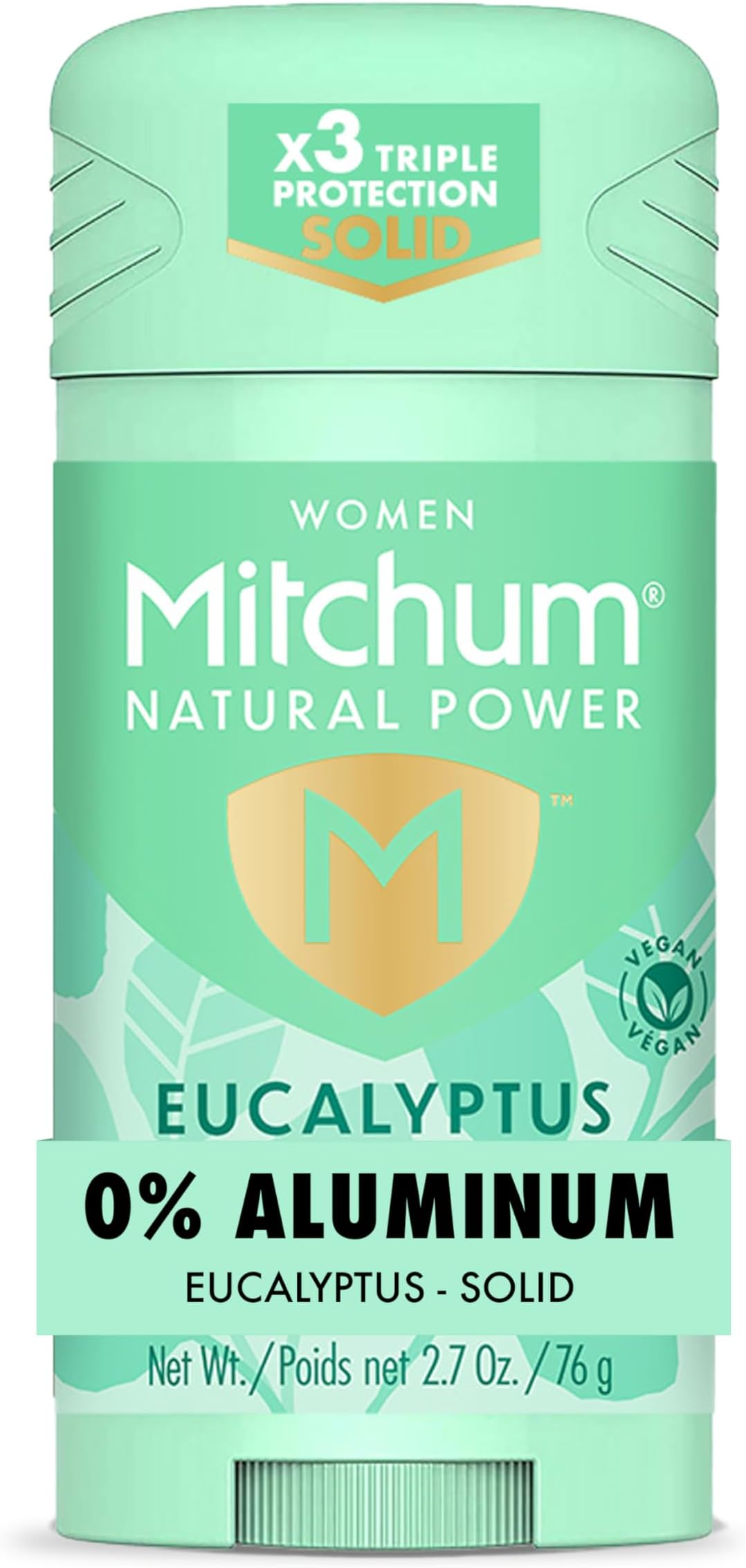 Women’s Natural Power Deodorant Solid, Eucalyptus, 24HR Protection, Vegan, 2.7 oz