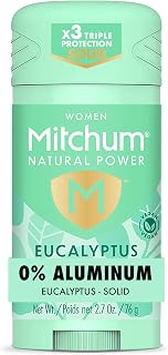 Mitchum Women’s Natural Power Deodorant Solid, Eucalyptus, 2.7 oz