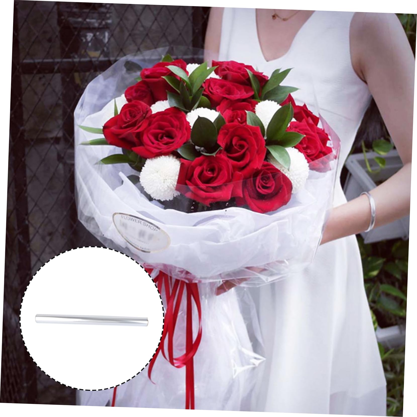 iplusmile Rollo Material Bopp de Celofán Transparente para Envolver Flores y Regalos Protección contra Suciedad y Humedad Adecuado para Envoltura de Obsequios