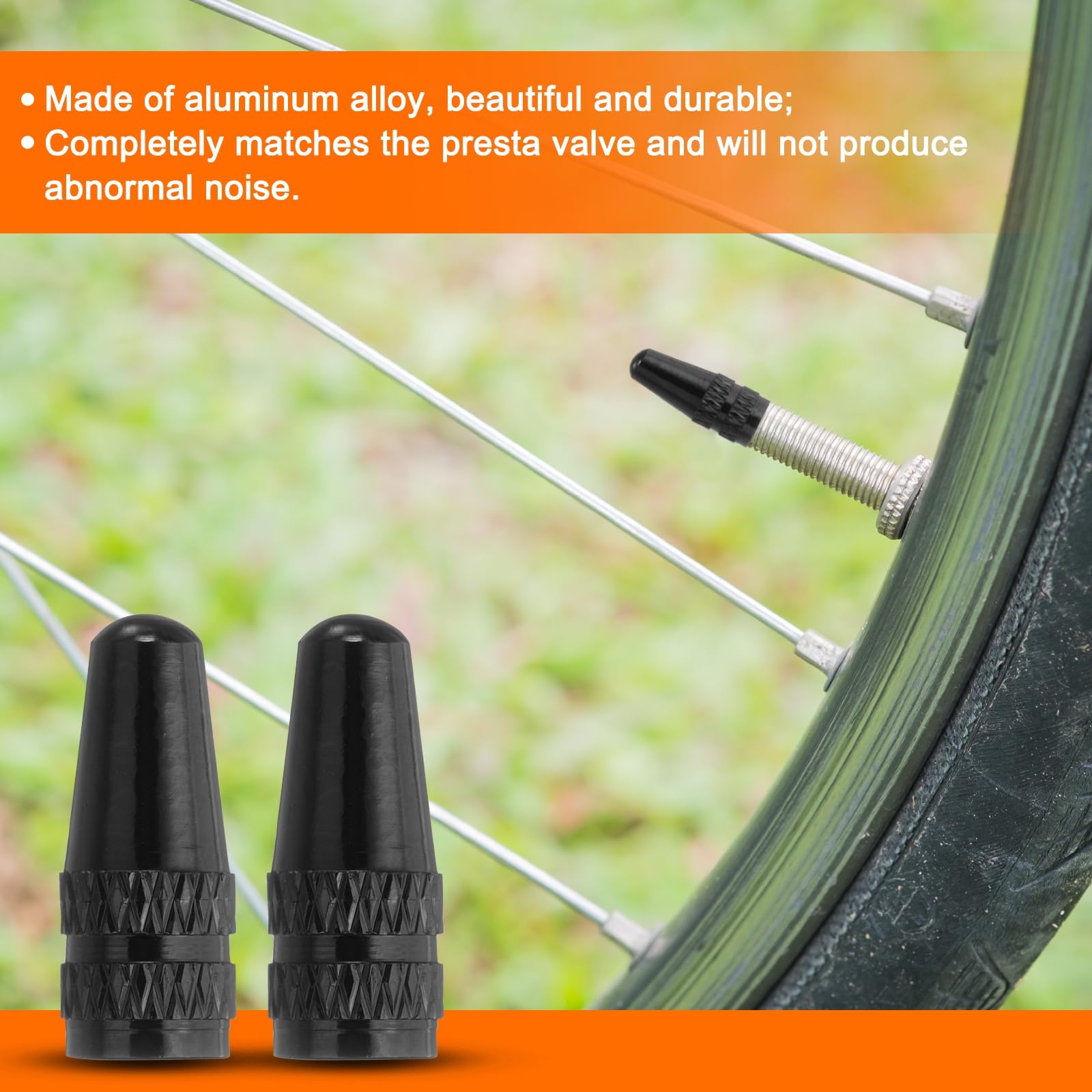 sourcing map Bike Valve Caps Anodized Aluminum Road Bike Valve Caps