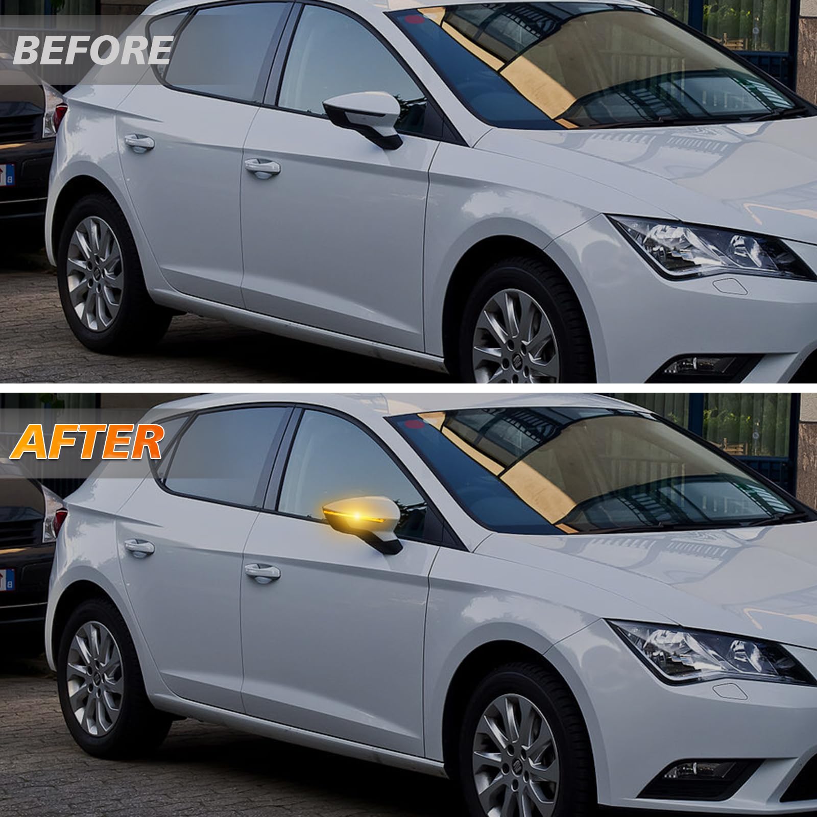 D-Lumina Dynamiczne kierunkowskazy LED do lusterka bocznego, sekwencyjne kierunkowskazy, kompatybilne z Seat LEON III 5F 2013-on, IBIZA V KJ1 2017-on, ARONA KJ7 2017-on