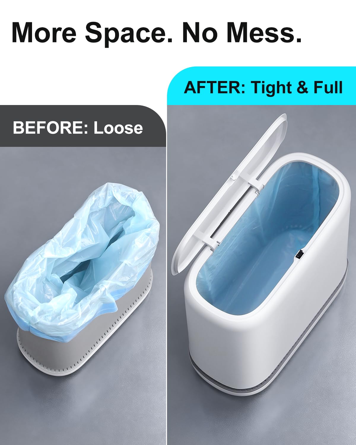 Slim Bathroom Trash Can - 2.3 Gallon with Lid -5 Slim Bathroom Trash Can - 2.3 Gallon with Lid -5