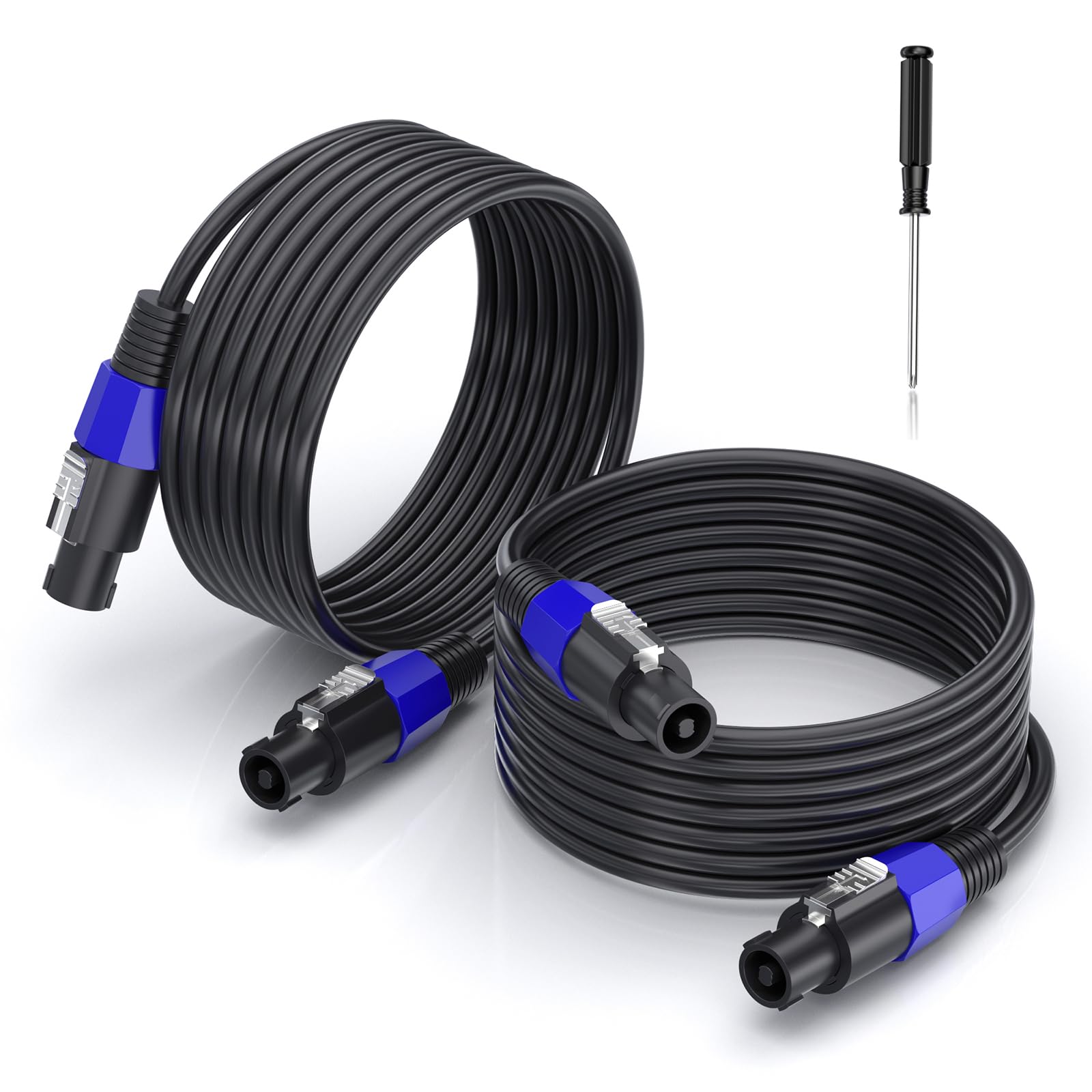 Confezione da 2 cavi da 3 m professionali Speakon a Speakon, 12 AWG, cavi patch DJ/PA per amplificatori audio e altoparlanti