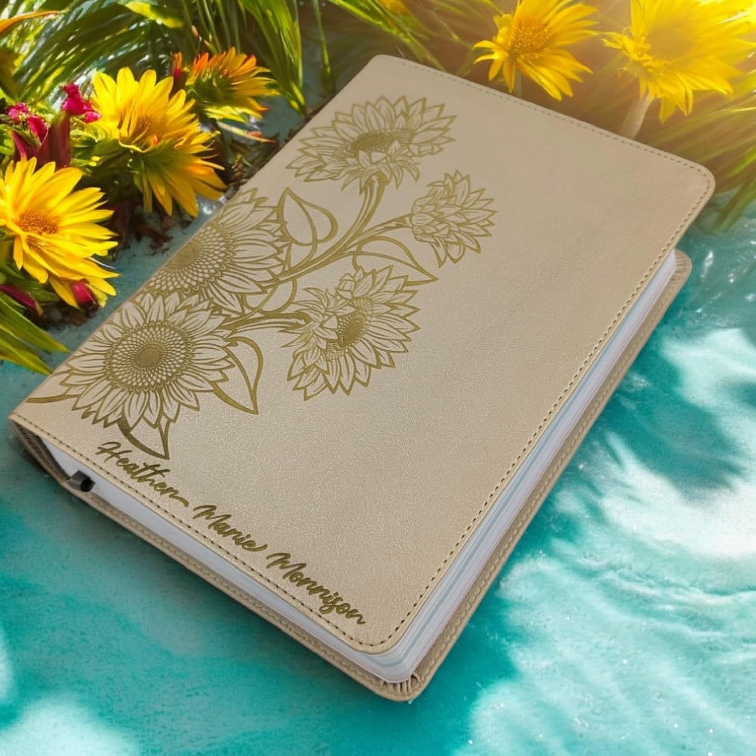 Personalized Sunflower Bible | Personalized CSB She Reads Truth | Laser Engraved | Gift Bible for Women | Custom Study | Wide Margins for Journaling and Notes