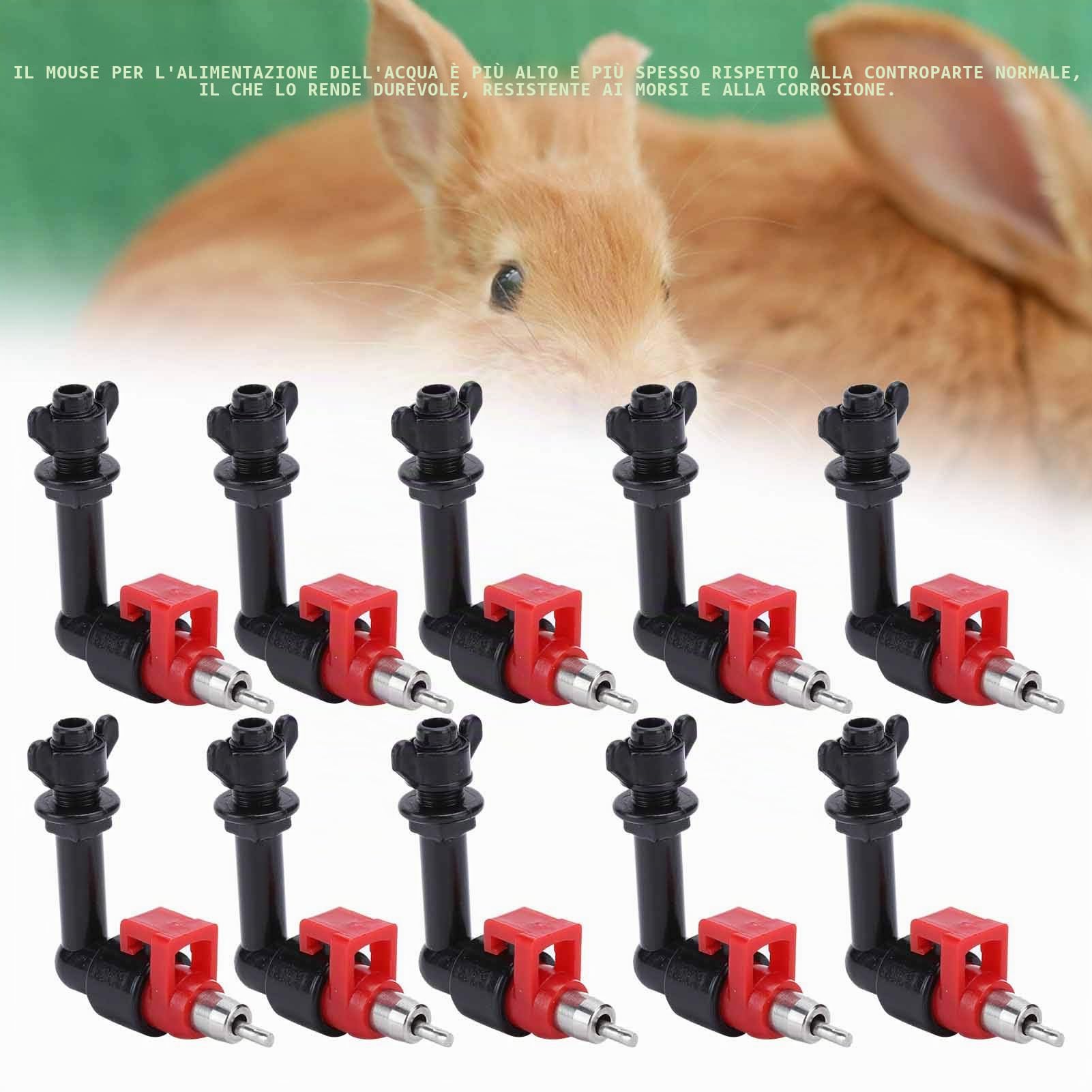 Zerodis Bevitore Automatico dell'Acqua del capezzolo del Coniglio 10Pcs, di Alimentazione dell'Acqua del pollame del Coniglio del Topo Waterer Ball Nipples Drinker