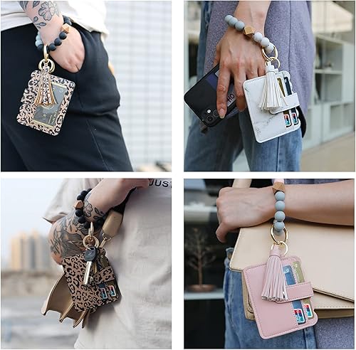 Miniatura 7 de Llavero Pulsera Llavero Pulsera Silicona Brazalete Billetera Tarjeta Chapstick Holder